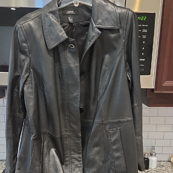 Jones New York Charcoal Leather Jacket - Picture 3 of 7